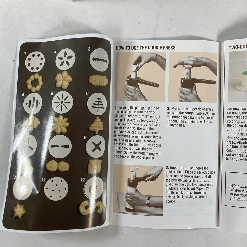 Hutzler Gerda Cookie Press & Food Decorator Easy Action Shapes Two Tone Vtg NOS